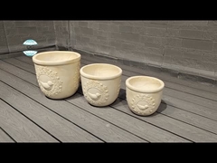 Durable Hand Carved Fiber Clay Planter Reinforced for Garden