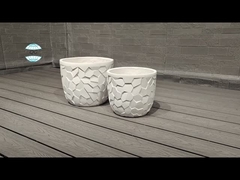Minimalist Blue Fiber Clay Planter Waterproof For Yard Decorating