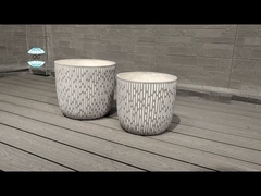 Flower / Green Plant Fiberclay Planter In Modern Style Weather Resistant