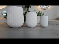 Frost Resistant Round Shape Fiber Clay Planter For Hotel