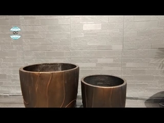 Round Reinforced Clay Planter Durable and Stylish Fiber Clay Design