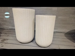 Fiber Clay Round Planter in Modern Fiber Cement Pot for Any Spac