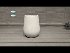 Distinctive Cement Reinforced Planter Clay And Fiber Vase - Hand Carved for Garden and Home