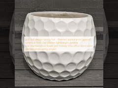 golf ball design sporty fun - themed appearance tapered spherical fiber clay planter lightweight durable low-maintainence flower pot holiday Villa office decoration garden landscaping project