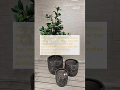 Unique Black Flower Pots: Distinctive mosaic - like brick design round fiber clay planter lightweight durable low-maintainence holiday Villa office decoration Rooftop Gardens landscaping project