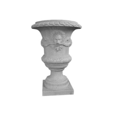 Buy Yellow Waterproof Fiber Cement Carved Flower Pot for Garden Country Design Style online manufacture