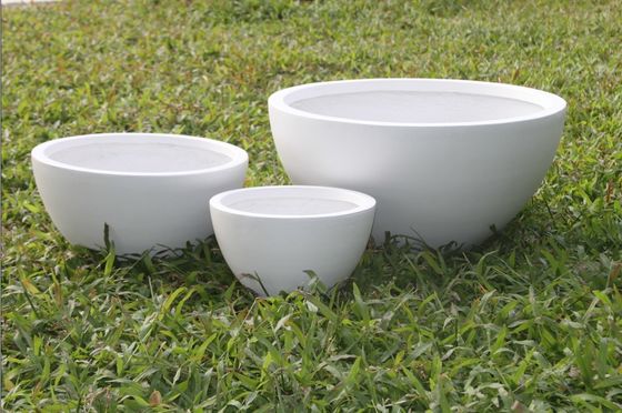 Buy Modern Round Fibre Clay Garden Pots Hand Carved Lightweight online manufacture