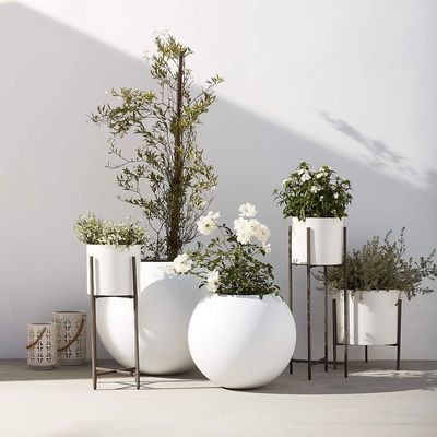 Buy Easy Clean Shiny Finish Fiberglass Flower Pots For Artificial Plants Decor online manufacture