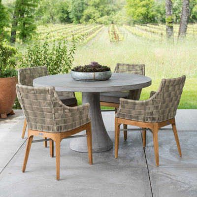 Buy Rectangular Shape Concrete Dinning Table For Patio Garden Home GRC tables online manufacture