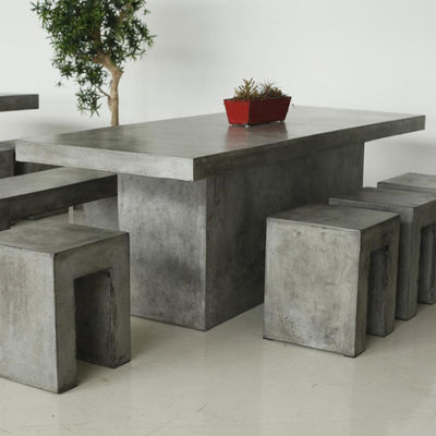 Buy Rectangular Kitchen Chair Set Concrete GRC Dining Table With Bench online manufacture