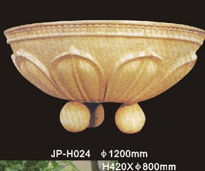 Buy Natural Round Sandstone Flower Pots Hand Carved For Indoor / Outdoor And Garden online manufacture
