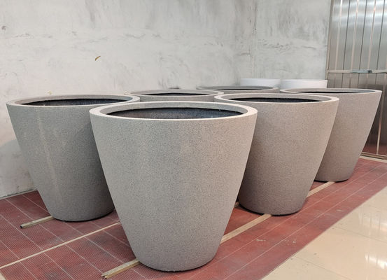 Buy Customized Color Round Fiberglass Planter Pots With Drainage Hole online manufacture