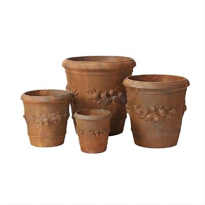 Buy Ornate Architectural Cement Planter Pots Hand Carved For Courtyard Decor online manufacture