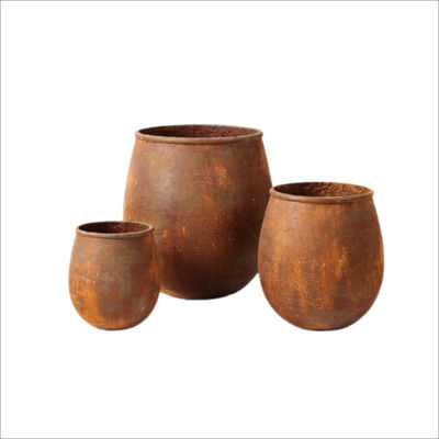 Buy Round Hand Carved GRC Planter Pots For Indoor And Outdoor Decor online manufacture