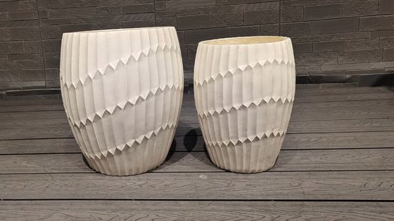 Buy Unique Design Fiberclay Planter with Smooth Surface and Drainage Holes online manufacture