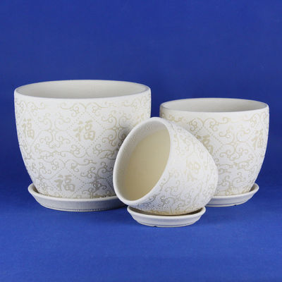 Buy Round Glazed Flower Pots with Glossy Finish Add Elegance to Your Garden online manufacture