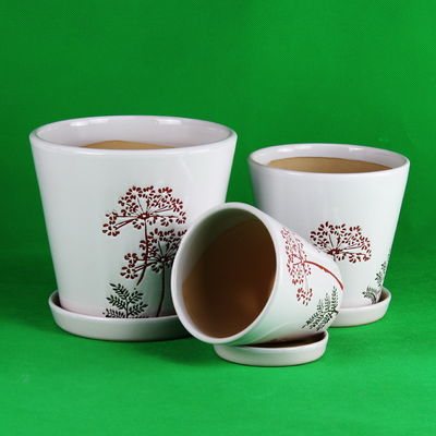 Buy Drainage Ceramic Pots For Round Plants Easy Maintenance online manufacture
