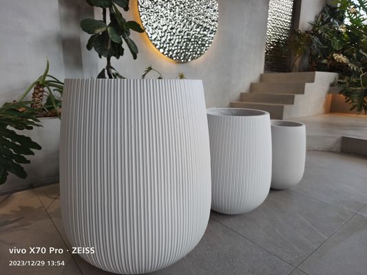 Buy Smooth Surface Fiberclay Planter for Customed Plant Display Options online manufacture