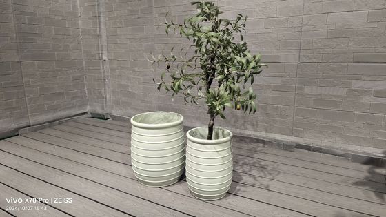 Buy Customed Fiber Clay Planter For Indoor Hotel Garden And Home Drainage Holes online manufacture