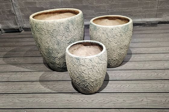 Buy Round Fiber Cement Pot For Barbecue / Charcoal Oven Camping Burners Heater online manufacture