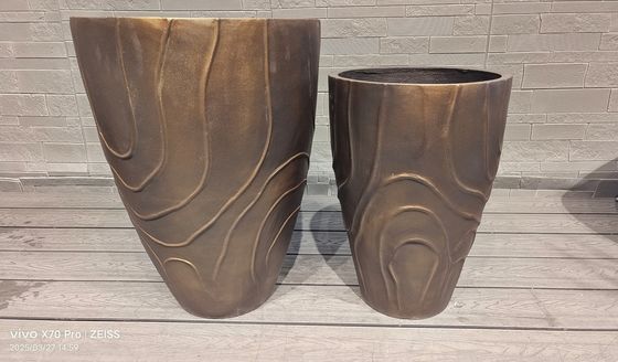 Buy Round Reinforced Clay Planter Durable And Stylish Fiber Clay Design online manufacture