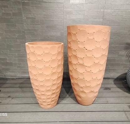 Buy Improved Drainage Fiber Clay Planter with Textured Surface and Drainage Holes online manufacture