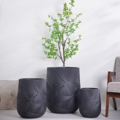 Buy Handmade Glazed Fiber Clay Planter Pot Durable European Design Set for Green Plant Decoration online manufacture