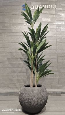 buy Grey Textured  Round Fiber Clay Planter With Natural Rock-like Pattern online manufacture