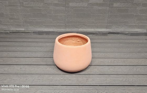 Buy Terracotta - Inspired Hue Round Fiber Clay Outdoor Planter Architectural Landscaping Design online manufacture