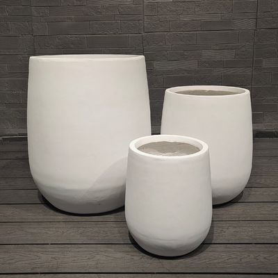 Buy Modern Minimalist Design Large Round Fiber Clay Planter Eco-Friendly Wholesale Hot Sale for Floor Hanging Shopping Mall Use online manufacture