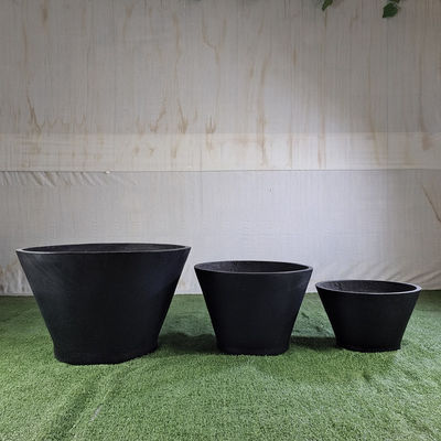 Wholesale Popular Fiber Clay Planter Texture Surface White Round Flower Pots For Decoration