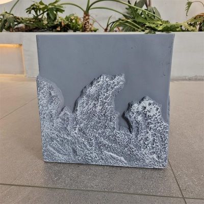 Minimalist Blue Fiber Clay Planter Waterproof For Yard Decorating