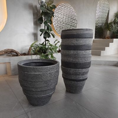 Tall Large Resin FRP Fiberglass Flower Pots Logo Customized