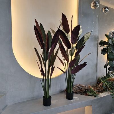 Weather Resistant Realistic Faux Fan Palm Tree For Lush Decor 110cm