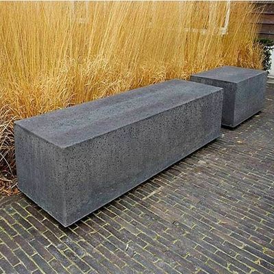 Outdoor Rectangle / Round GRC Concrete Patio Table With Bench Seats