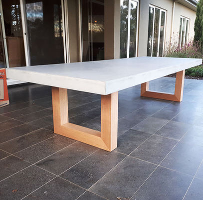 Customized Outdoor Concrete Furniture GRC Patio Garden Bench Table For Poolside