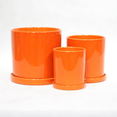 Sleek And Glossy Ceramic Flower Pots With Holes Craftsmanship
