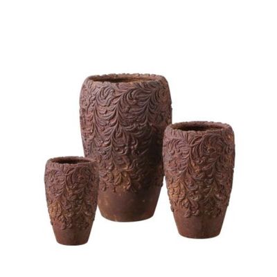 UV Resistant Fiberglass Planter Pots 6 Inches Weather Resistant Round Shape