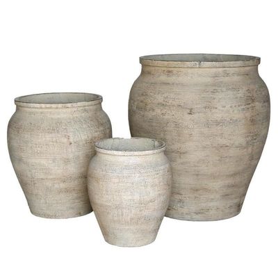 Modern Ceramic Large Cement Pots Cement Flower Pots with Drainage and UV Protection