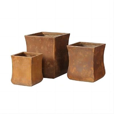 Custom Hand Carved Archaic Style GRC Planter Pots For Garden Courtyard Decor