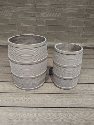 Modern Waterproof Large Fiber Clay Garden Planters Outdoor