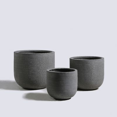 Texture Surface GRC Flower Planters Round Shape For Stunning Plant Displays