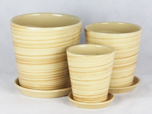 Single Quantity Handcrafted Ceramic Containers Drainage For Flourishing Plants