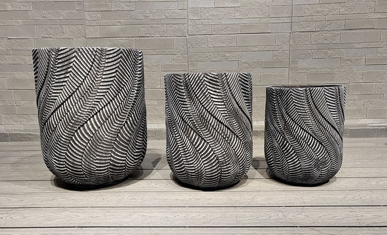 Frost Resistant Fiber Cement Pot Hand Carved For Long-lasting Frost Resistance