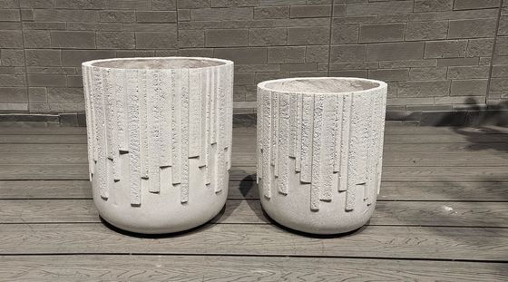 Hand Carve Finishing Fiber Cement Pot Customed For Outdoor Centerpieces