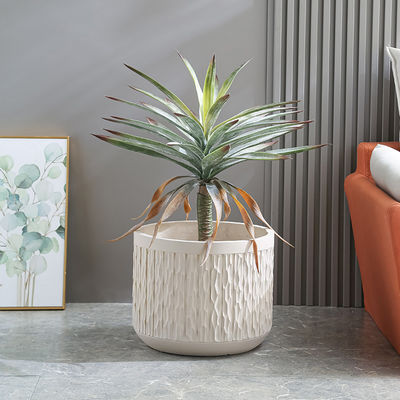 Frost Resistant Patio Fiber Clay Planters Round Shape