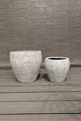 Customized Fiber Clay Planter Modern And Weather-Resistant For Gardens