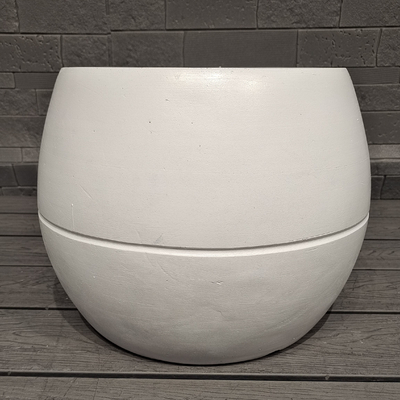 white ball design sporty fun - themed appearance tapered spherical fiber clay planter lightweight durable low-maintainence flower pot holiday Villa office decoration garden landscaping project
