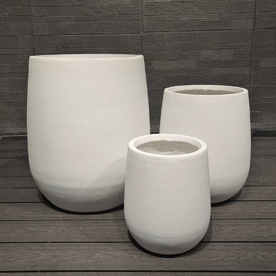 Modern Minimalist Design Large Round Fiber Clay Planter Eco-Friendly Wholesale Hot Sale for Floor Hanging Shopping Mall Use