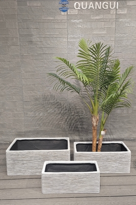 Modern Stylish Rectangular Fiber Clay Flower Pot Durable Indoor/Outdoor Planter for Big Greenery Floor Hanging for Shopping Mall